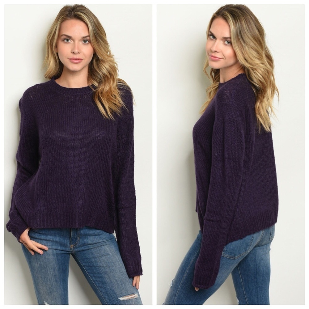 🆕Purple knit pullover sweater